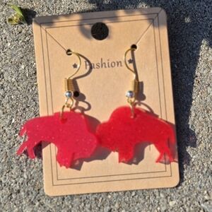 Red Buffalo Earrings